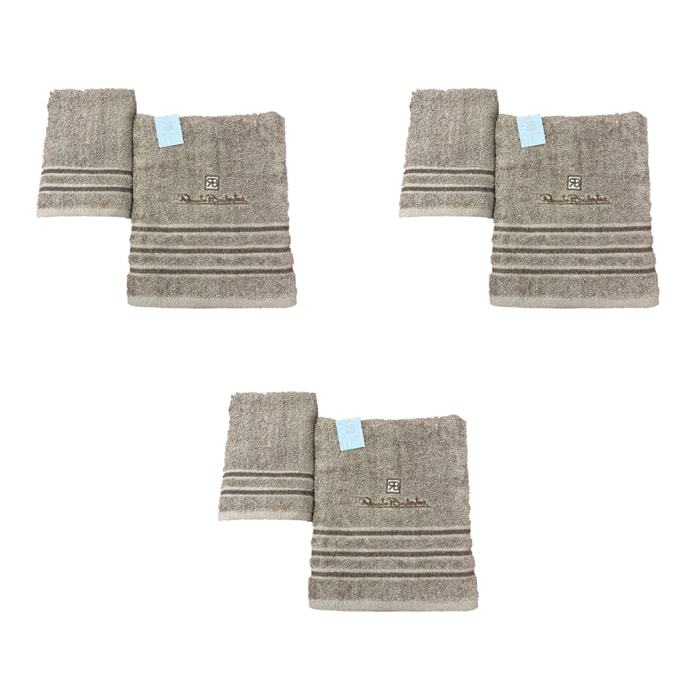 Renato Balestra 3 Set di 2 Asciugamani da bagno (1 viso e 1 bidet) Fango