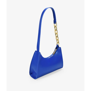 Bolso de hombro azul con cadena