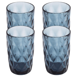 Juego de 4 vasos de cristal de 350cl azul san ignacio