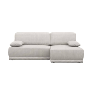 Banquette canapé d'angle droit convertible 3 places velours côtelé avec coffre NELSON