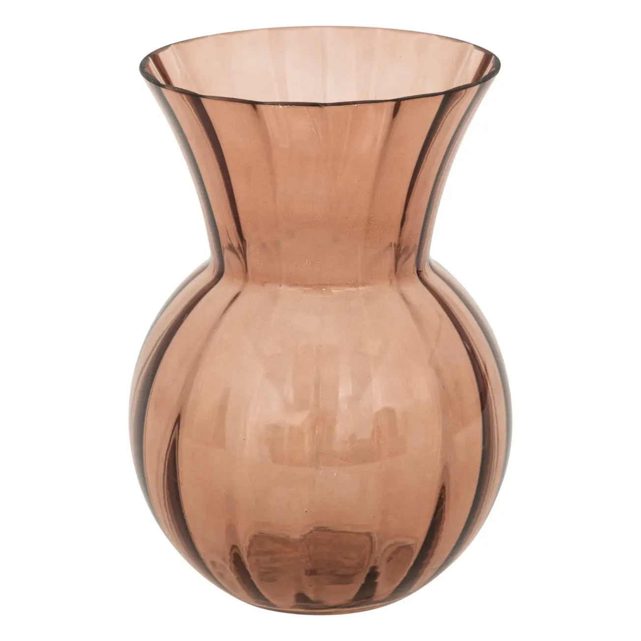 Vase verre boule Alais terracotta H22cm