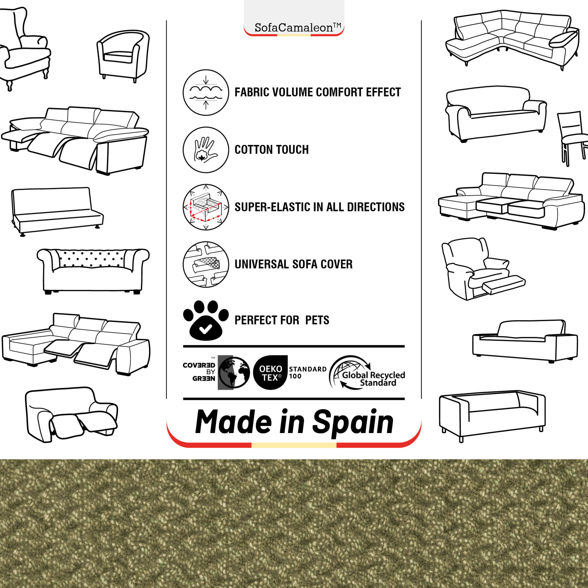 Funda Súper Elástica para SOFÁ modelo WONDER