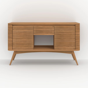 Meuble de salle de bain en bois de teck 140 cm avec une niche - Auguste