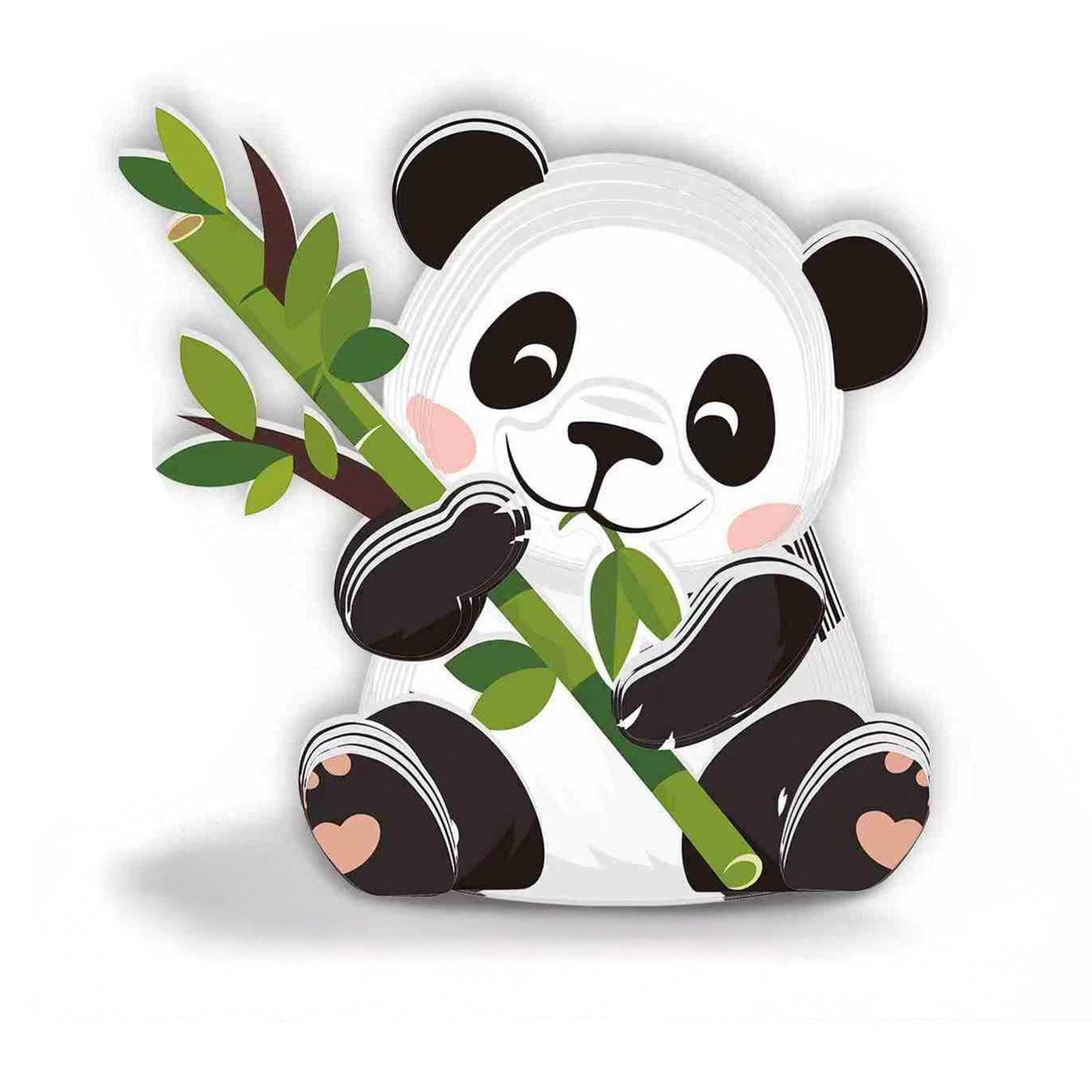 Puzle 3D de cartón con relieve. Diseño de Oso panda.
