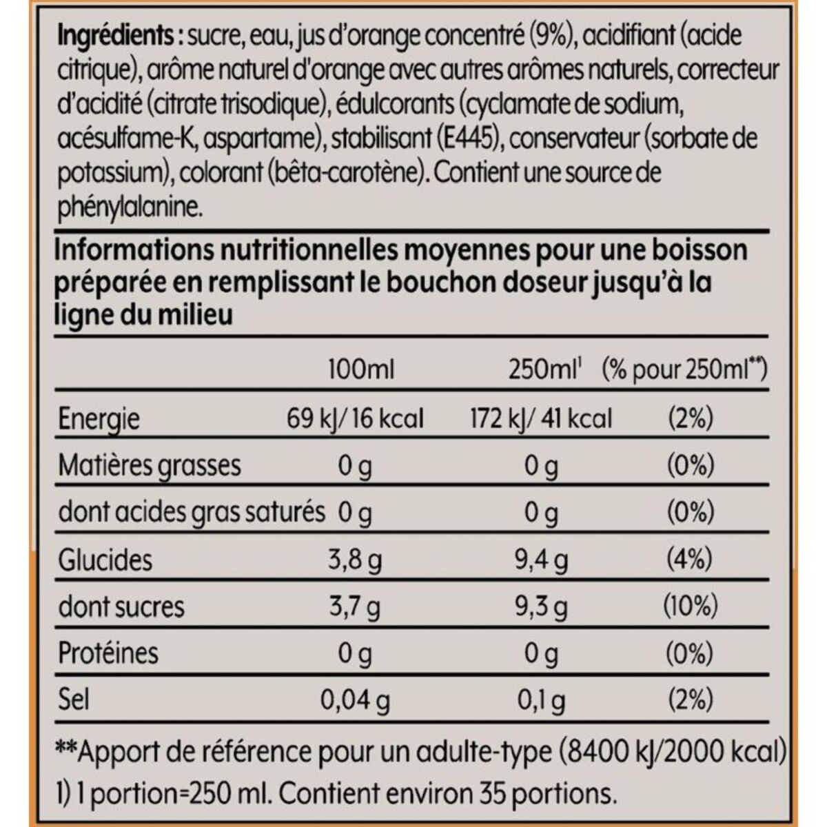 Concentré SODASTREAM ORANGE 440ml