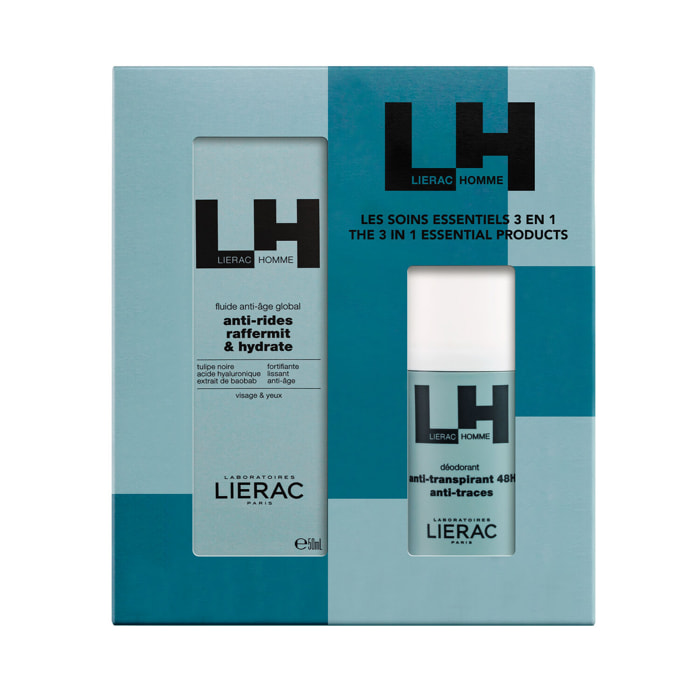Lierac Homme - Coffret Fluide Anti-Âge Global 50ml + Déodorant 50ml