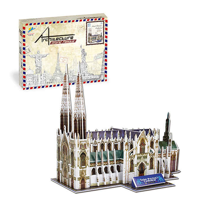 Puzzle 3D della Cattedrale di San Patrizio a New York. Comprende 71 pezzi che puoi assemblare senza bisogno di strumenti o colla. Raccomandato per bambini oltre i 3 anni.