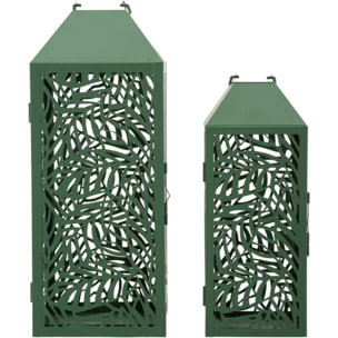 LANTERNE CARVING COPPIA CM 17,8X17,8X44-13,8X13,8X34