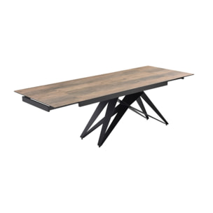 Table extensible céramique effet bois 180/260 cm - 8 piètements - UNIK