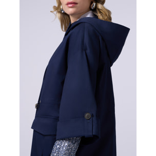 Oltre - Oversized cotton parka with hood - Azul