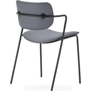 Lot de 2 chaises en simili cuir - SKANDI