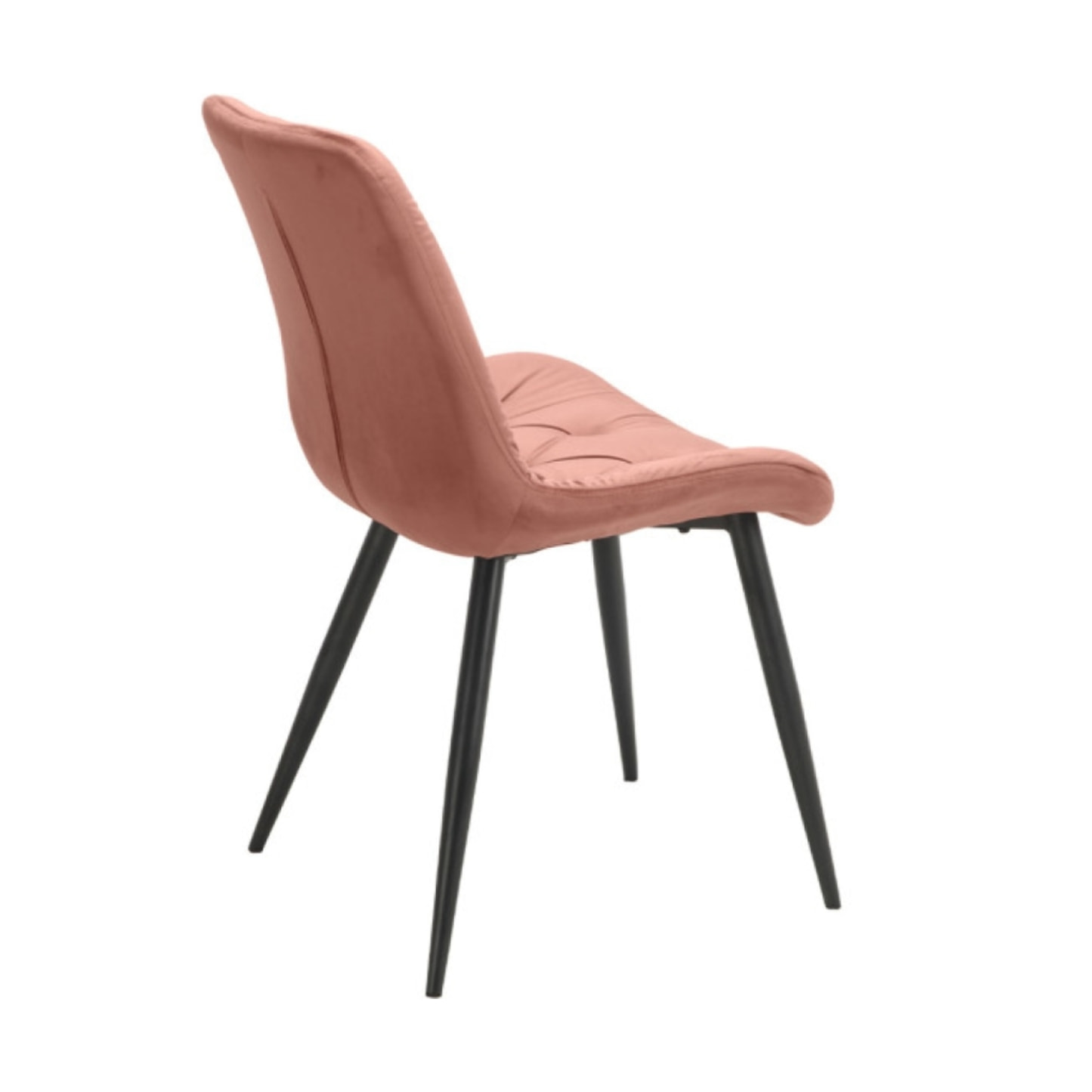 Chaise design en velours capitonné pieds métal noir - ANNA