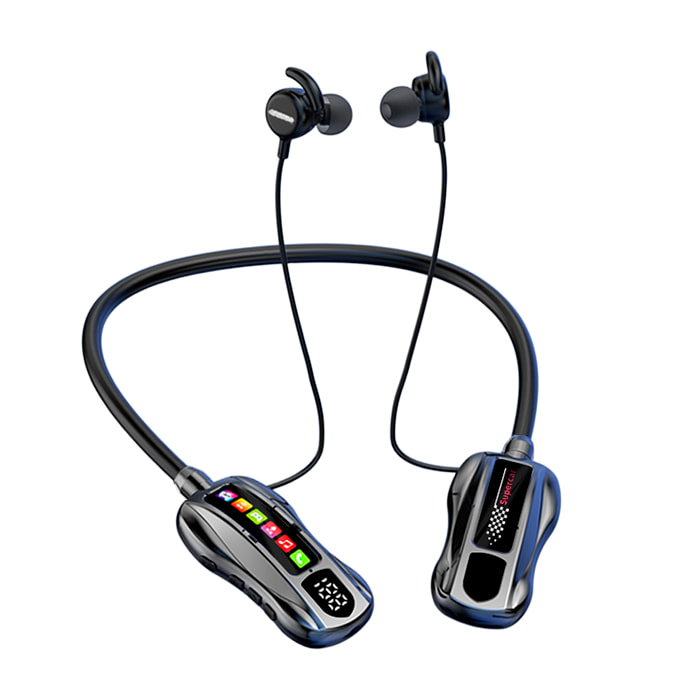 Auriculares con banda para cuello M101S. Función de cambio de voz, sonido 360º y reducción de ruido AI. Modo juego y modo música. Bluetooth 5.4 y ranura TF.