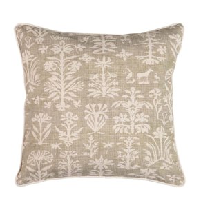 Cojin Lino Plantas Marron 45x13x45 Cm