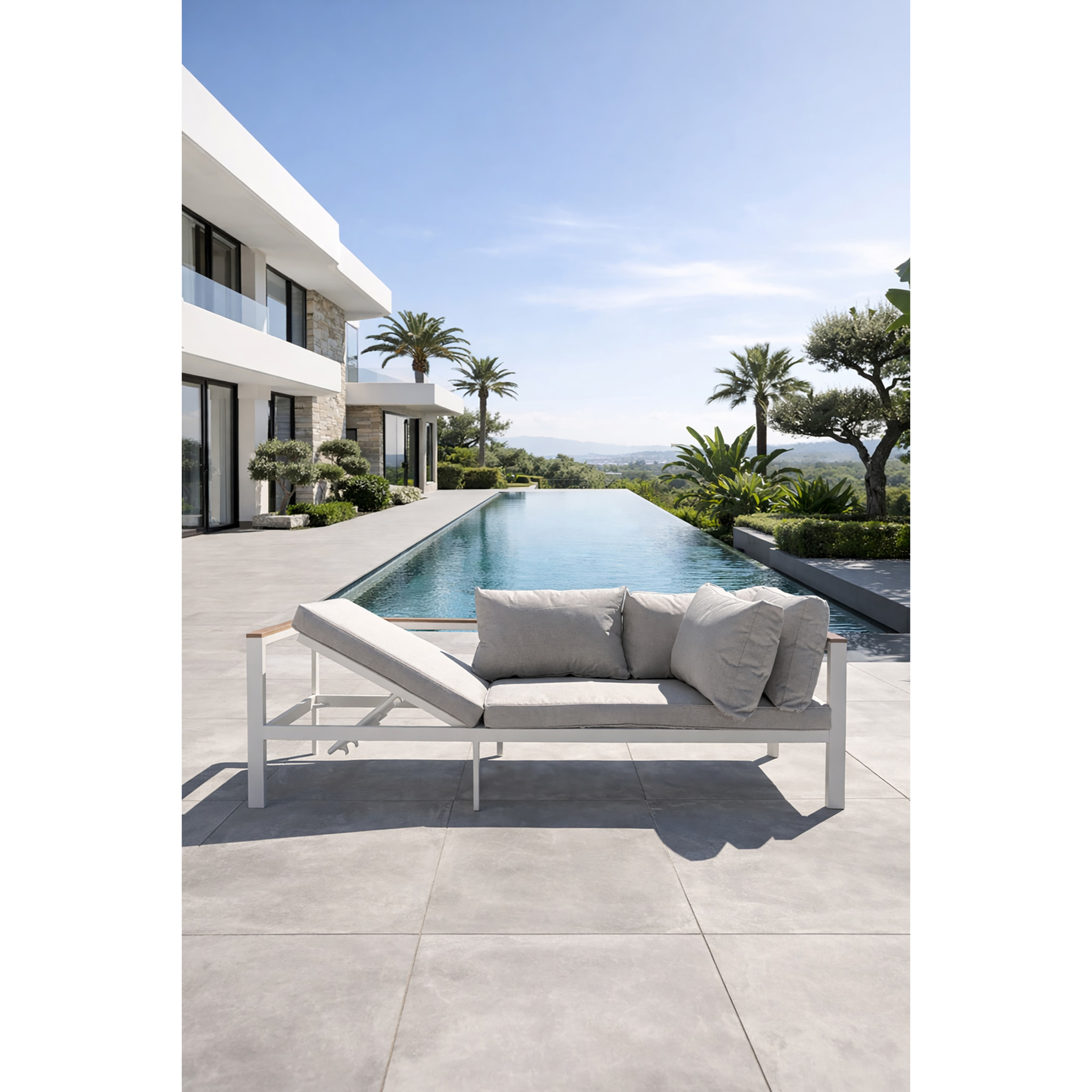 MAJARI - Ensemble repas de jardin 9 places - Blanc