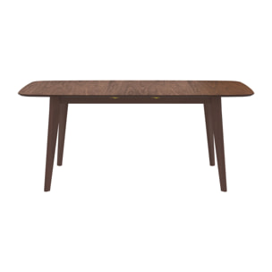 Table rectangulaire 4/6 personnes extensible en bois foncé 150/180 cm - Oman