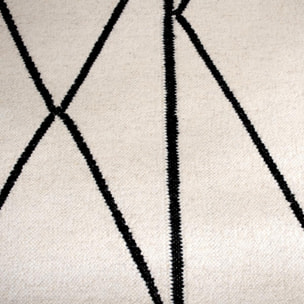 Tapis kilim Reversible Nihe tissé à la main en laine beige motif berbère