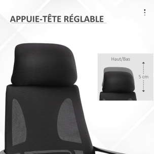 Chaise de bureau ergonomique soutien lombaire tétière réglable