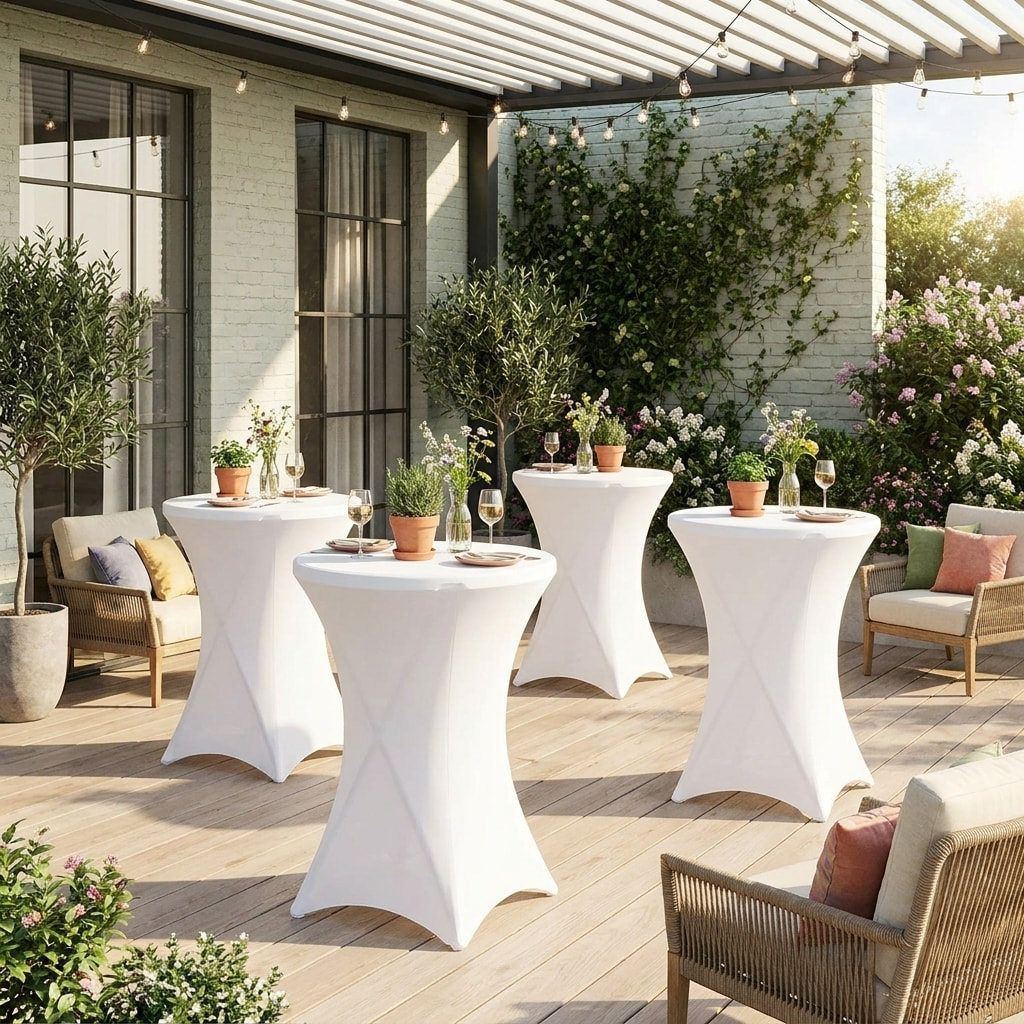Table haute de réception pliante acier avec housse de protection (lot de 4) GALA + HOUSSE X4