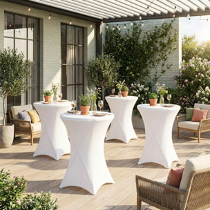 Table haute de réception pliante acier avec housse de protection (lot de 4) GALA + HOUSSE X4