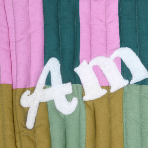 Sac cabas matelassé à bandes 'AMOUR' - Vert