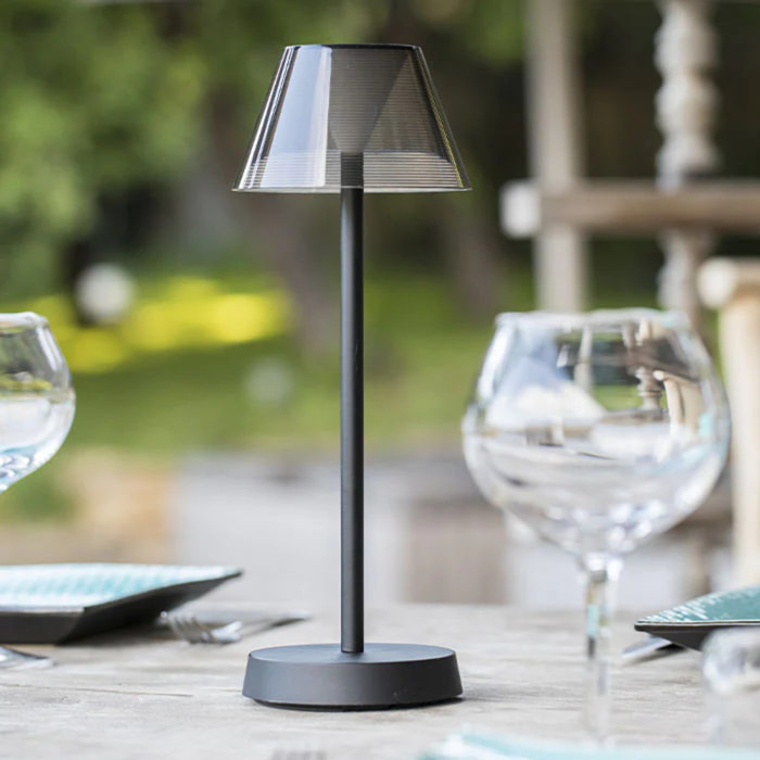 2 Lampes de table sans fil BEVERLY Noir H34cm