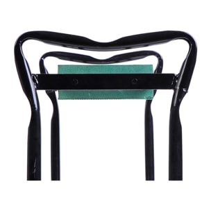 Tabouret de jardin pliable agenouilloir de jardin siège jardinage avec coussin acier EVA noir vert