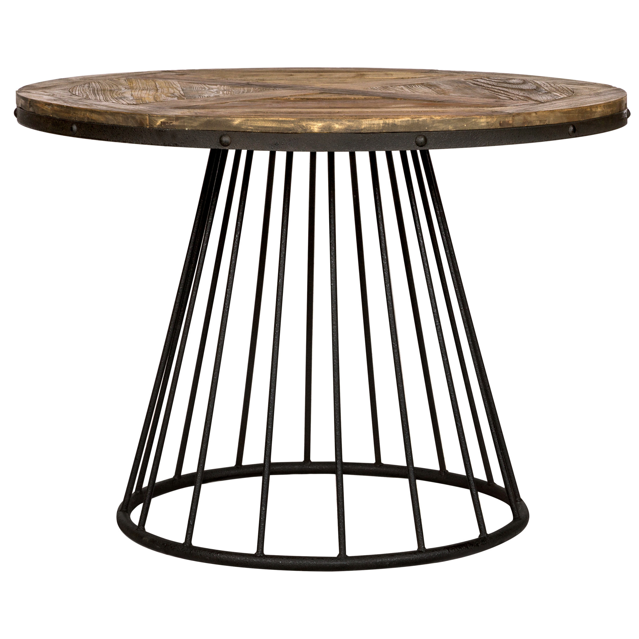 Table ronde 5 personnes en bois de cèdre et pied en métal D110 cm - Pralus