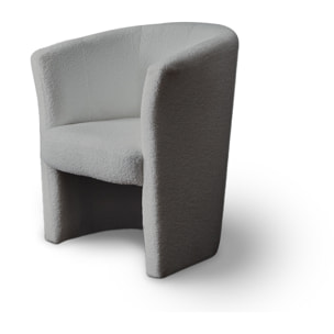 Kori - fauteuil cabriolet - en tissu bouclette tendance - Gris clair