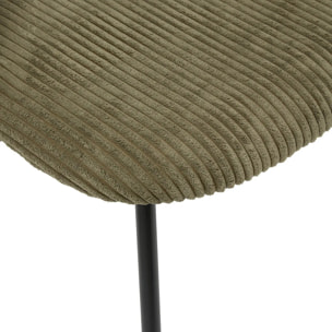 Chaise Raven H.81cm tissu côtelé vert