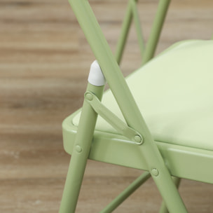 Lot de 4 chaises pliantes assise dossier rembourrés acier velours vert