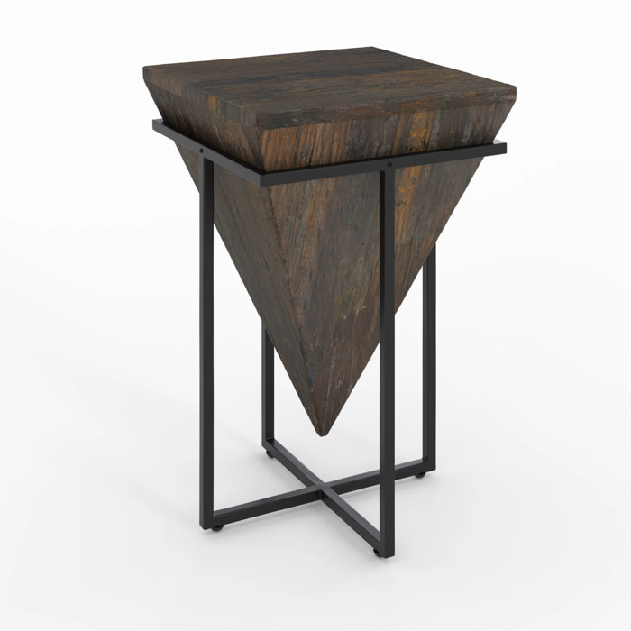 Moyenne table d'appoint en bois et métal - Shanghai