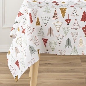 Nappe nöel anti-taches 100% coton WOOD