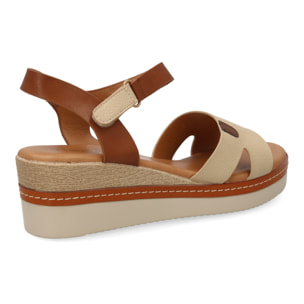 Sandalia cuña mujer elegante verano, cierre autoaderente.