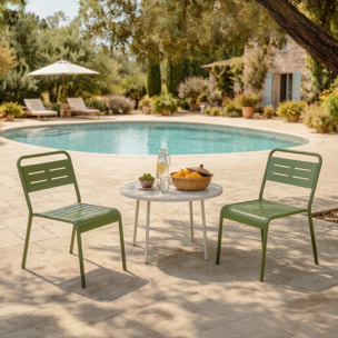 Lot de 2 chaises de jardin empilables vertes EVORA