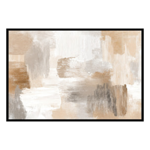 Affiche encadrée peinture abstraite beige Affiche + cadre en métal - Noir