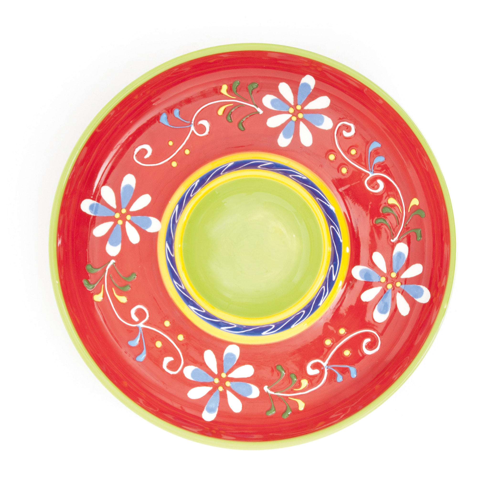 Assiette Chip & Dip en céramique Excelsa – Tex Mex, Multicolore