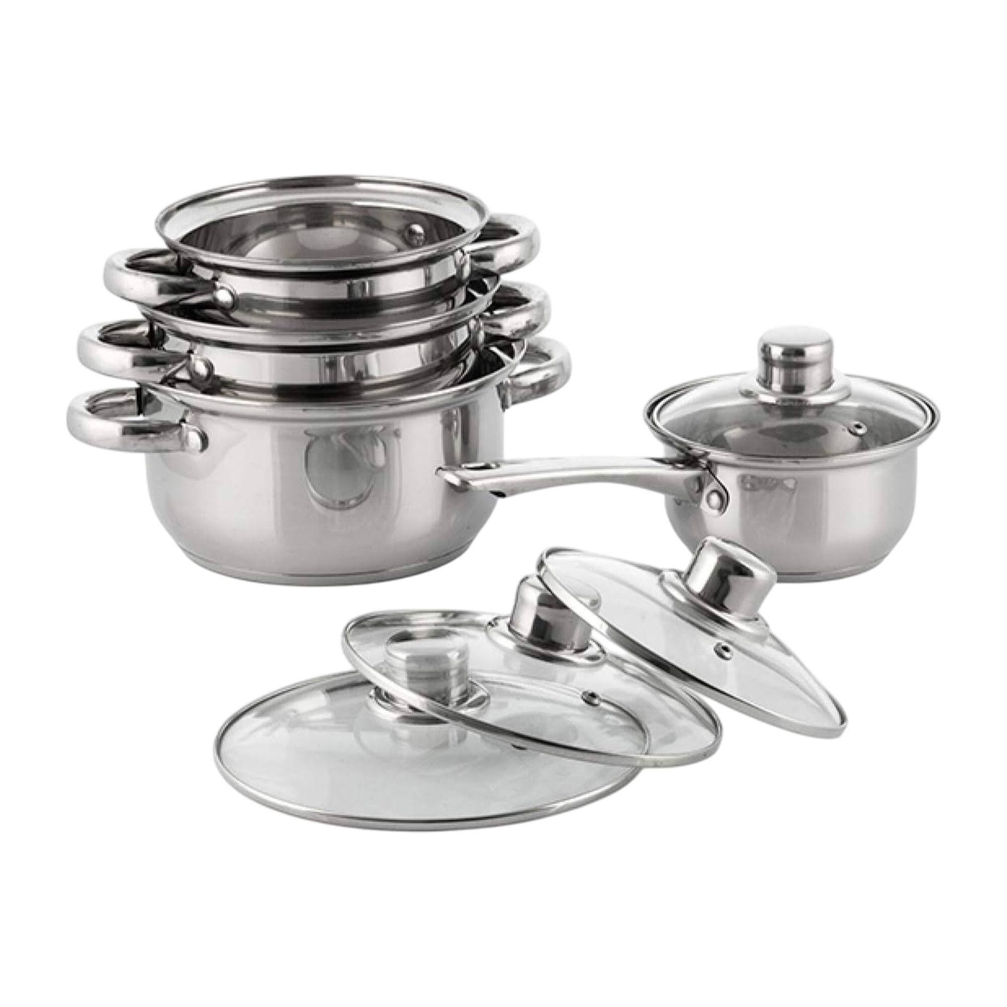 Well home batería de cocina de 8pcs en acero inoxidable con fondo encapsulado