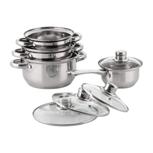 Well home batería de cocina de 8pcs en acero inoxidable con fondo encapsulado