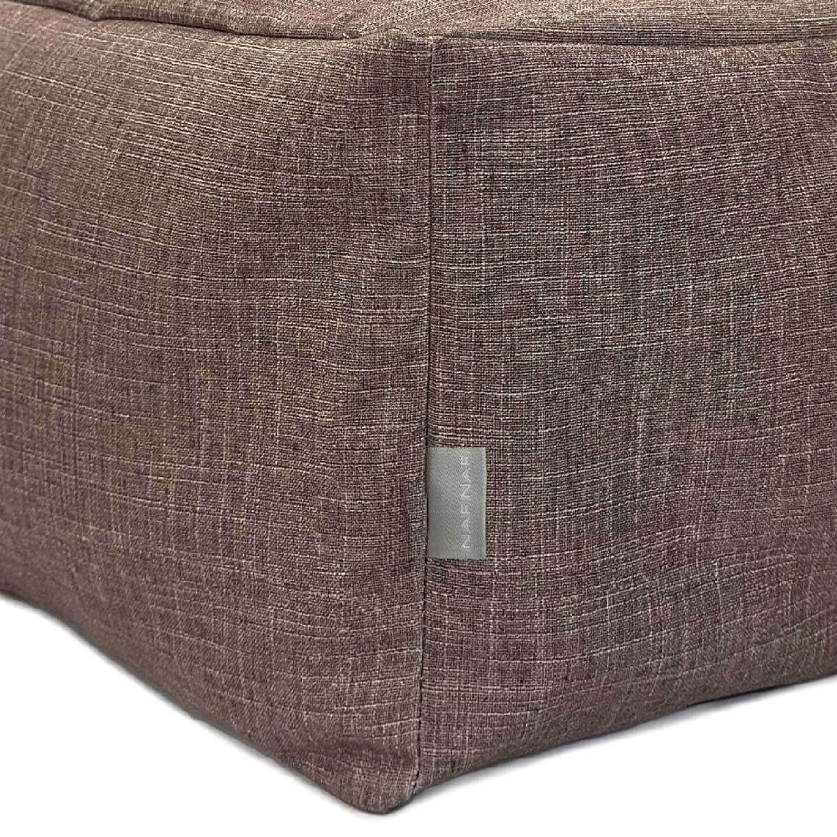 Puff desenfundable MAYA tierra 50x50x25 cm. Disponible en varios colores