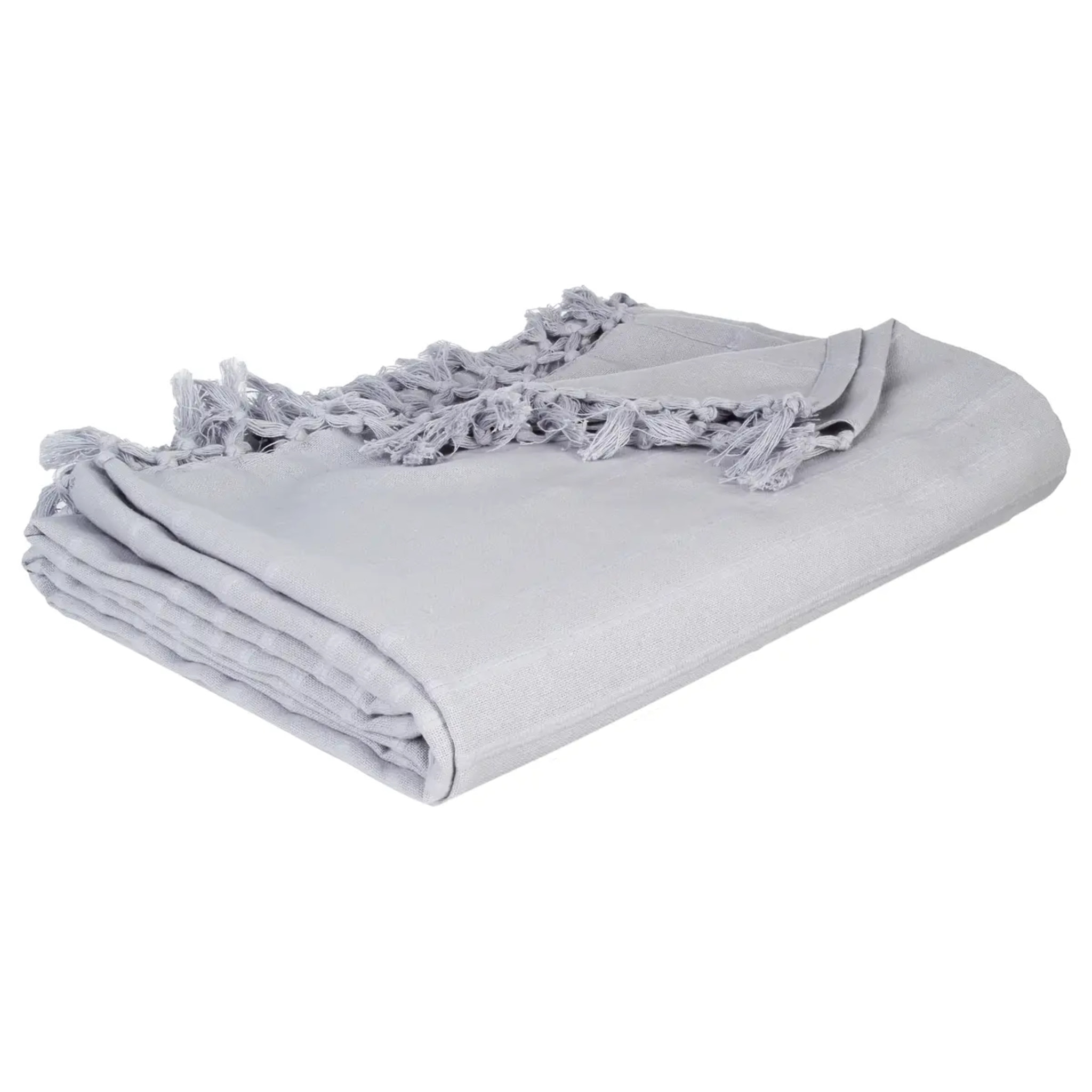 Jeté de lit coton gris souris 160x220cm