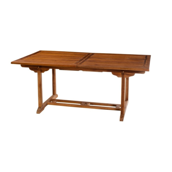 MAEVA - Table de jardin 8/10 personnes - rectangulaire extensible 180/240 x 100 cm en bois Teck huilé