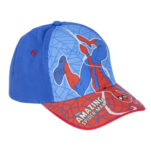 Gorra infantil con visera de spiderman - color azul - talla única