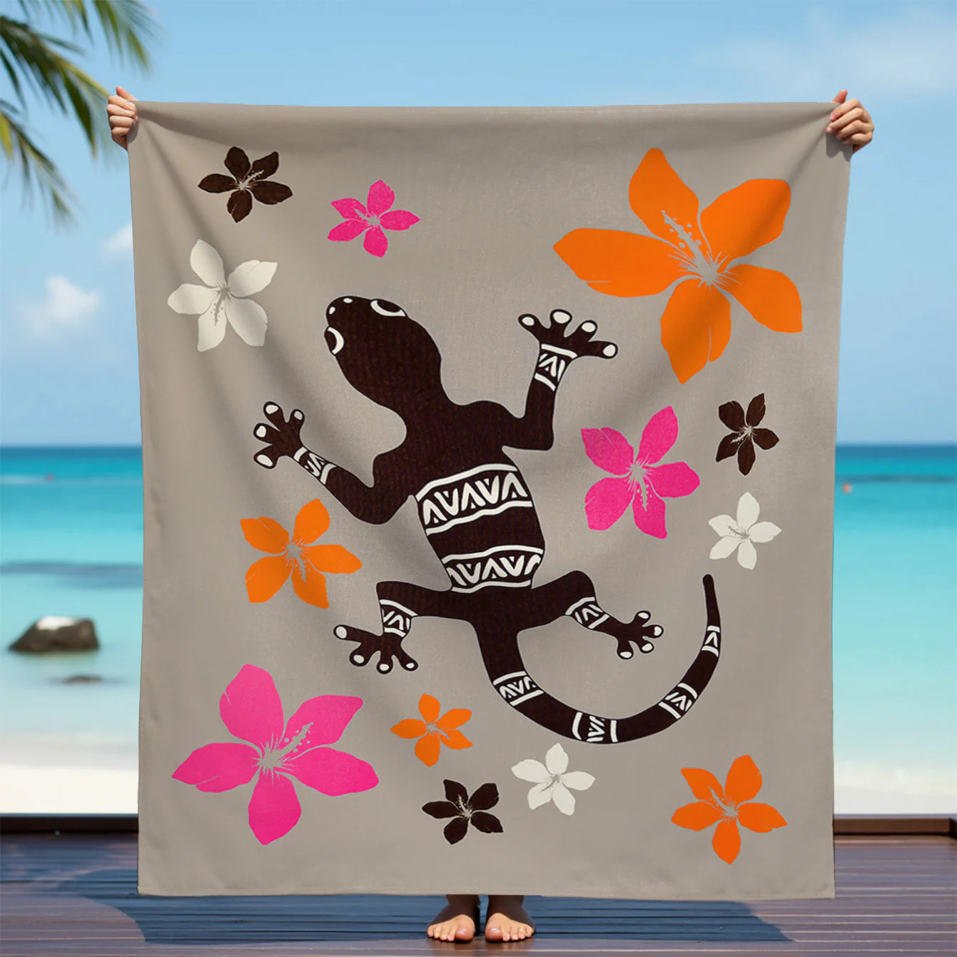 Serviette de plage microfibre - Tavira - 140x170cm - 220g/m²