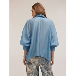 Motivi - Camicia over misto lyocell - Azzurro
