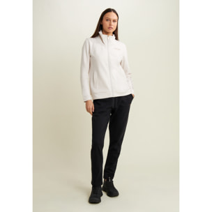 Tuta sportiva collo alto con scritta in strass