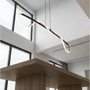 FORLIGHT Colgante Tress LED 23.5W Blanco Neutro - 4000K Negro para Interior de Techo en Comedor, Salón, Cocina