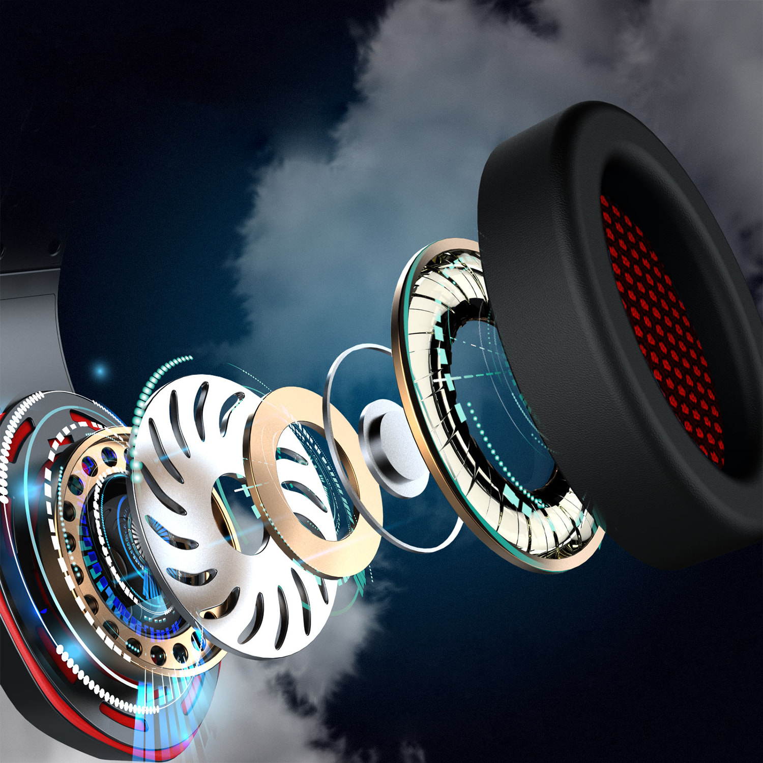 Cuffie premium ultra flessibili H1003. 10 luci RGB COMPLETE. Cuffie da gioco con connessione micro, minijack per PC, laptop, PS4, Xbox One, cellulare, tablet.