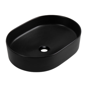 Vasque à poser ovale 50 x 36,5 x 12 cm sans trop-plein noir mat PixL (CEPX5037BKM)