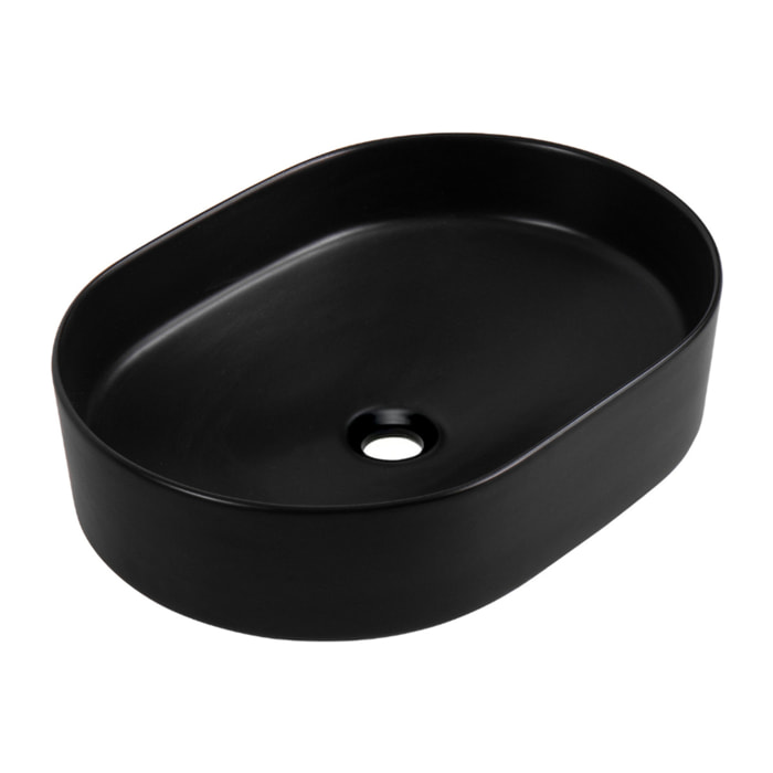 Vasque à poser ovale 50 x 36,5 x 12 cm sans trop-plein noir mat PixL (CEPX5037BKM)